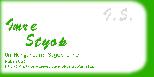 imre styop business card